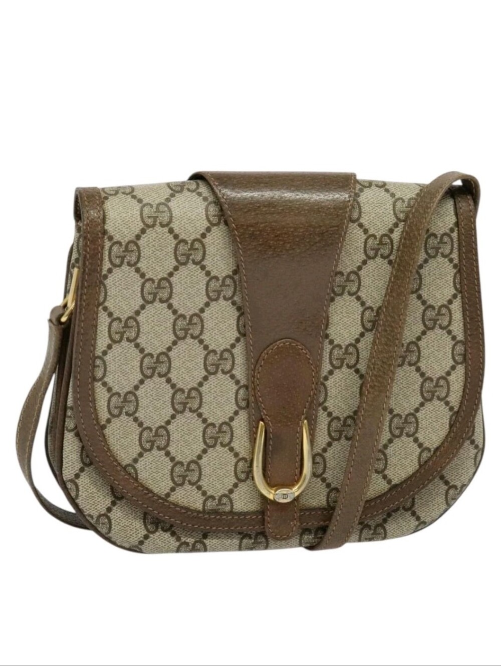 GUCCI Beige and Brown Shoulder Bag